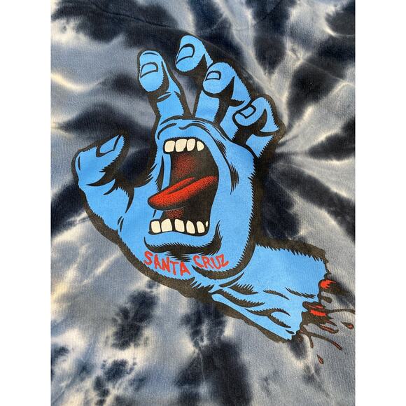 Santa Cruz Skateboards Blue Tie Dye Pullover Hoodie Size Small Skate Surf - Picture 3 of 4